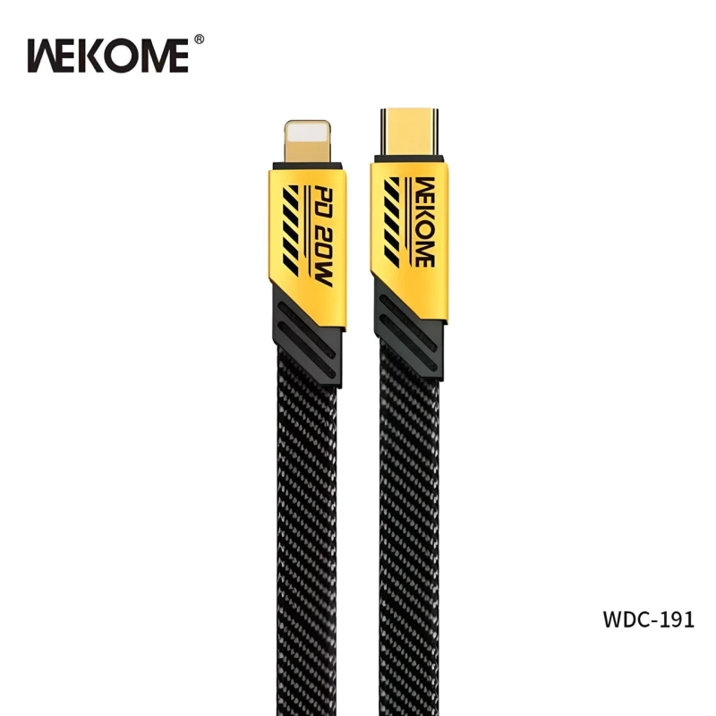 Зарядний кабель WEKOME WDC-191 - Type-C to iPhone PD20W, цинковий сплав, 1м (yellow)