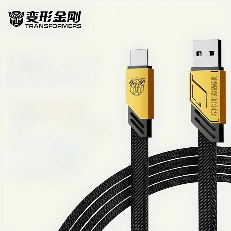 Прочный зарядный кабель TRANSFORMERS TF-A10 USB-A to iPhone 2.4A, плетеный, цинковый сплав, 1.5м, желто-серый
