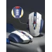 Миша бездротова Inphic F9-mecha з підключенням USB 2.4ГГц та 2400DPI, + фірмовий килимок 30*25 см, white-blue