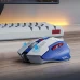 Миша бездротова Inphic F9-mecha з підключенням USB 2.4ГГц та 2400DPI, + фірмовий килимок 30*25 см, white-blue