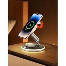Бездротовий зарядний пристрій Remax RP-W90 3в1 для iPhone, навушників AirPods, смарт-годин AppleWatch, WH