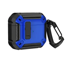 Противоударный защитный чехол для AirPods Pro 2 с карабином и защелкой OPEN (BLUE)