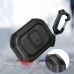 Защитный ударопрочный чехол для наушников AirPods PRO 2 с карабином и защелкой, черный