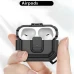 Защитный ударопрочный чехол для наушников AirPods PRO 2 с карабином и защелкой, черный