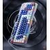 Клавіатура Inphic K9 MECHA дротова повнорозмірна з регульованим підсвічуванням RGB, безшумна, синьо-білий (Eng)