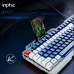 Клавіатура Inphic K9 MECHA дротова повнорозмірна з регульованим підсвічуванням RGB, безшумна, синьо-білий (Eng)