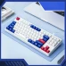 Проводная клавиатура Inphic K9 с RGB подсветкой, подключение USB-TypeC, компактная, тихая, бело-синяя (Ukr)