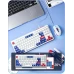 Проводная клавиатура Inphic K9 с RGB подсветкой, подключение USB-TypeC, компактная, тихая, бело-синяя (Ukr)
