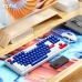 Дротова клавіатура Inphic K9 з RGB підсвічуванням, підключення USB-TypeC, компактна, тиха, синьо-білий (Eng)