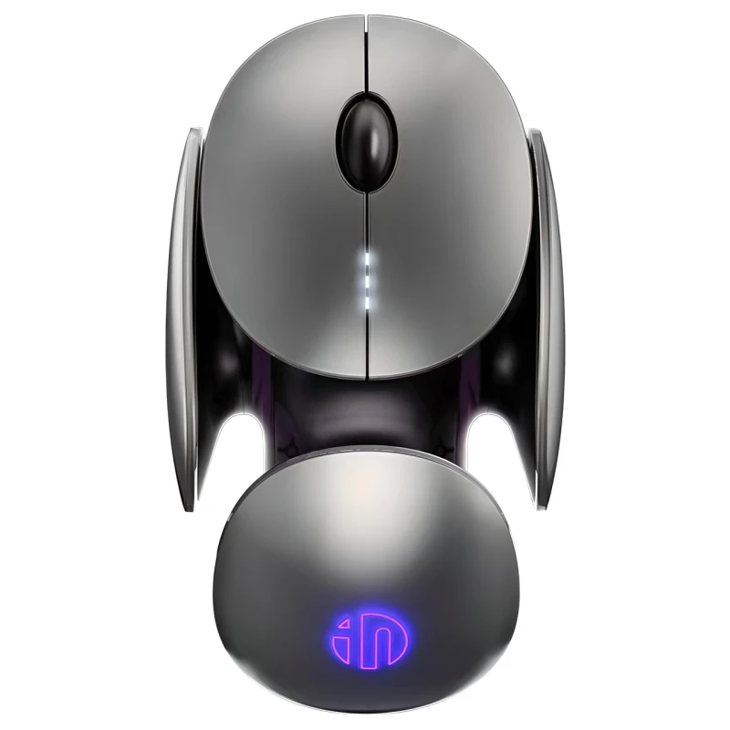 Миша бездротова Inphic X2 з підключенням USB 2.4Gz + Bluetooth, акумулятором та 2400 DPI, gray