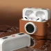 Чохол для навушників AirPods PRO 2 захисний, силіконовий з текстурою шкіри, з карабіном, коричневий