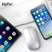 Миша бездротова Inphic M1Pro з підключенням USB 2.4ГГц + Bluetooth, акумулятором, 2400 DPI, срібло