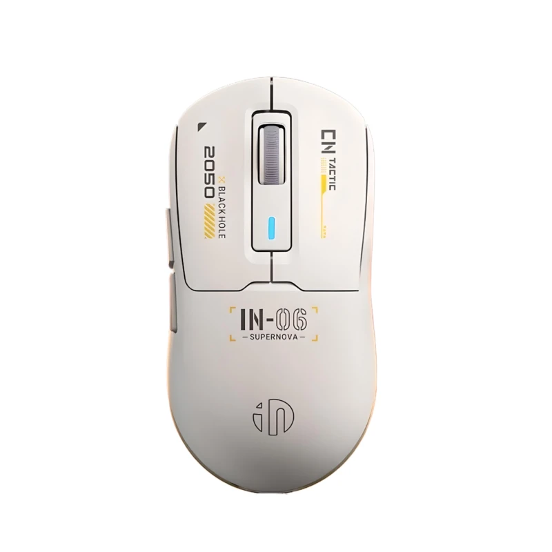 Миша Inphic IN6 ігрова з комбінованим підключенням - USB, Bluetooth, USB2.4G, 26000 DPI, білий