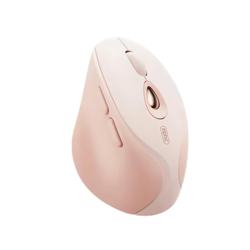 Миша Inphic DR801 бездротова Bluetooth + USB 2.4ГГц та 2400 DPI, milk tea
