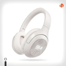 Наушники Inphic H1S сложные, с беспроводным и проводным подключением, с FM-радио и часами, белый.