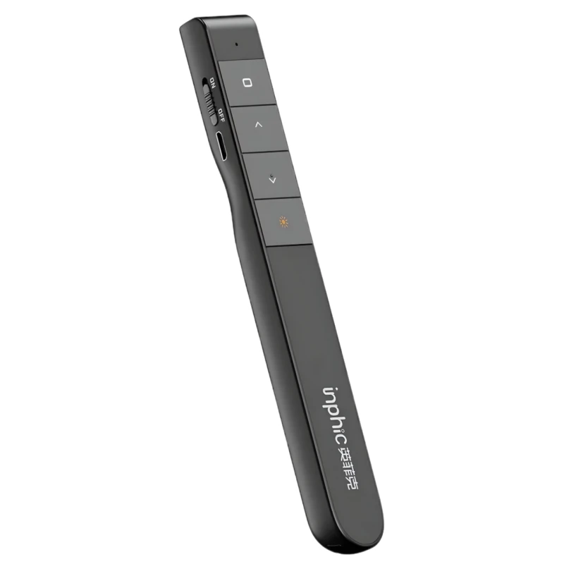Пульт презентер Inphic PL1 для презентаций, с USB2.4G, на аккумуляторе, с лазерной указкой, черный