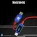 Зарядный кабель TRANSFORMERS TF-A18 USB-C to Type-C 100W, с дисплеем, плетеный, 1м, красно-синий