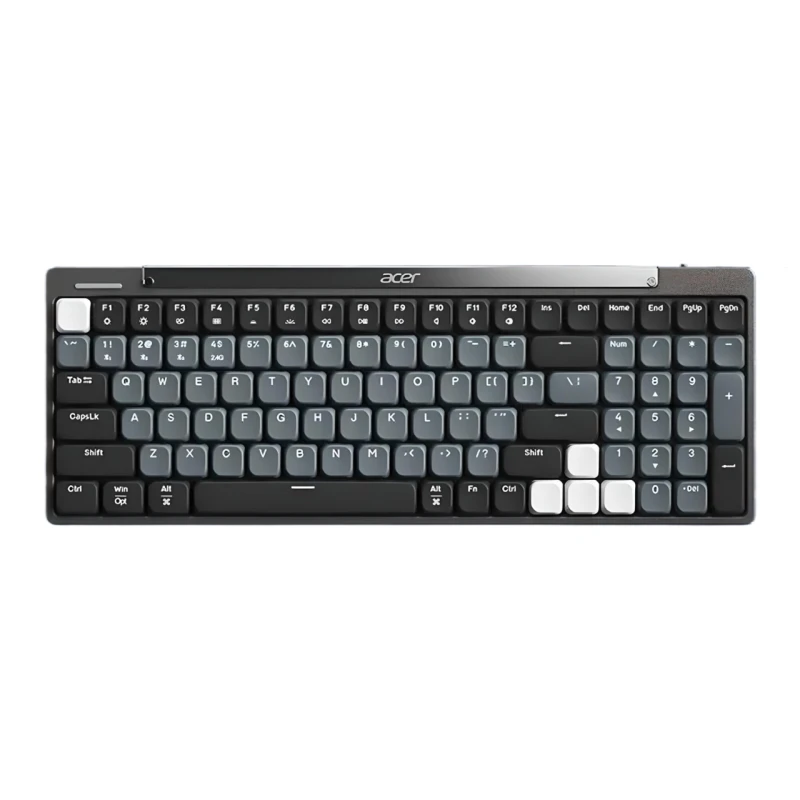 Клавіатура ACER OKR217 із комбінованим підключенням через кабель. адаптер USB2.4ГГц, Bluetooth, з підсвічуванням