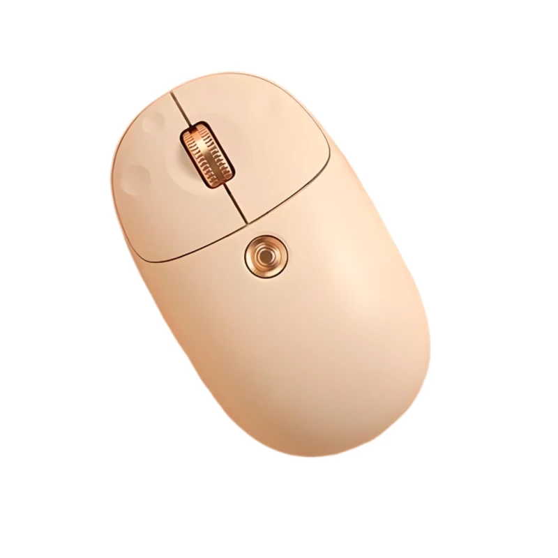 Миша BOW MD198L з бездротовим підключенням Bluetooth та USB 2.4G, акумулятором, 1600DPI, milk tea