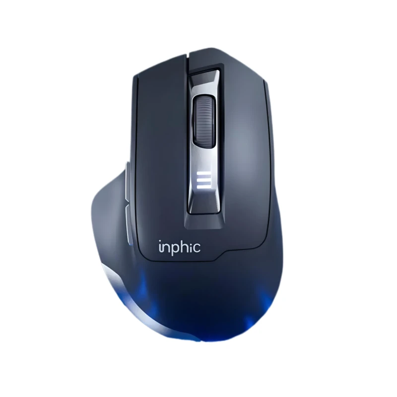 Миша Inphic M9 бездротова з підключенням через USB 2.4G та 2400 DPI, сіра