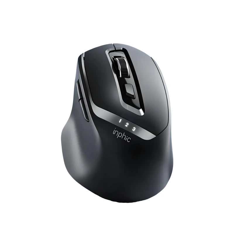 Миша Inphic DR5 бездротова Bluetooth + USB 2.4ГГц та 2400 DPI, чорний