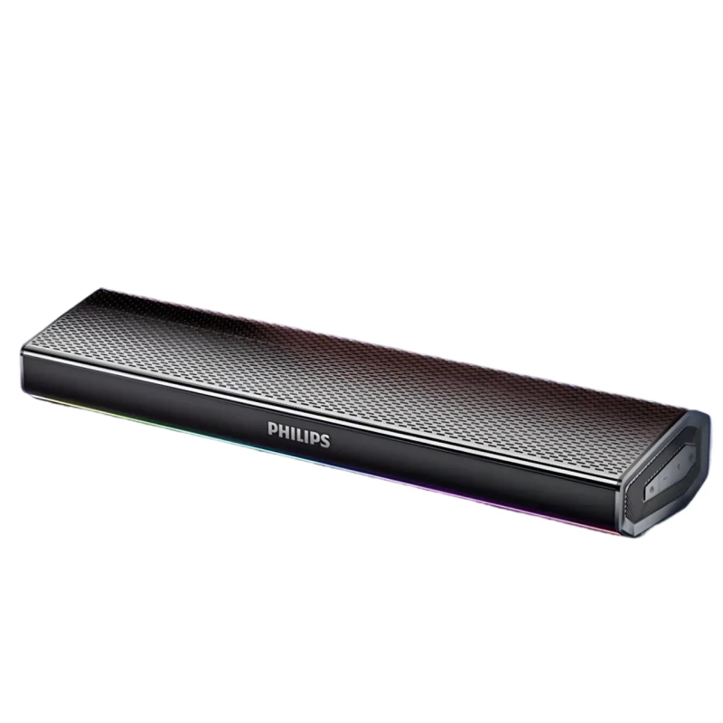 Бездротова колонка PHILIPS SPA5109 з регульованим RGB підсвічуванням, 1800 mAh, чорна