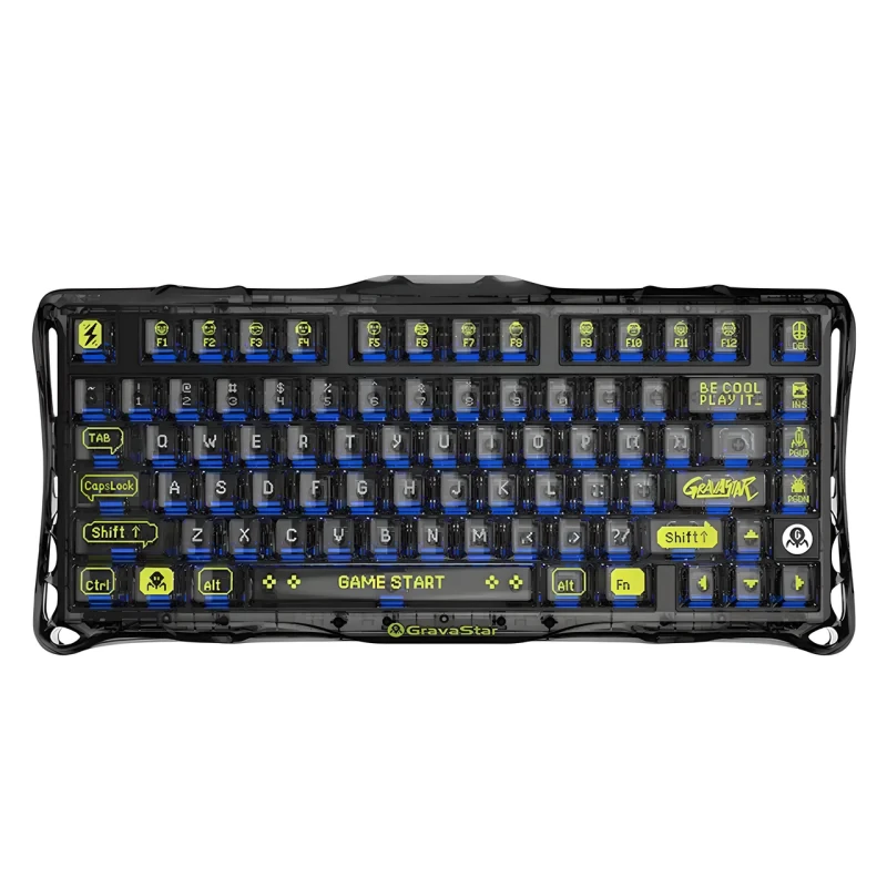 Клавіатура GravaStar Mercury K1 Lite із комбінованим підключенням - Transparent Black