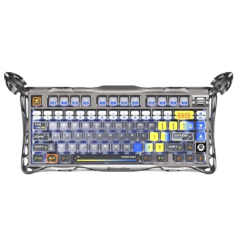 Клавіатура GravaStar Mercury K1 Pro із комбінованим підключенням - Interstellar Silver