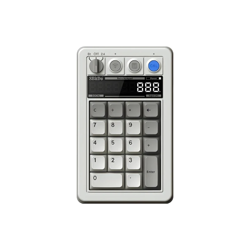 Механічна цифрова клавіатура 8BitDo Retro 18 з комбінованим підключенням, дисплеєм, калькулятором, M