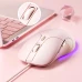 Миша дротова Inphic B8 ігрова з регульованою RGB підсвіткою та 8800 DPI, рожева