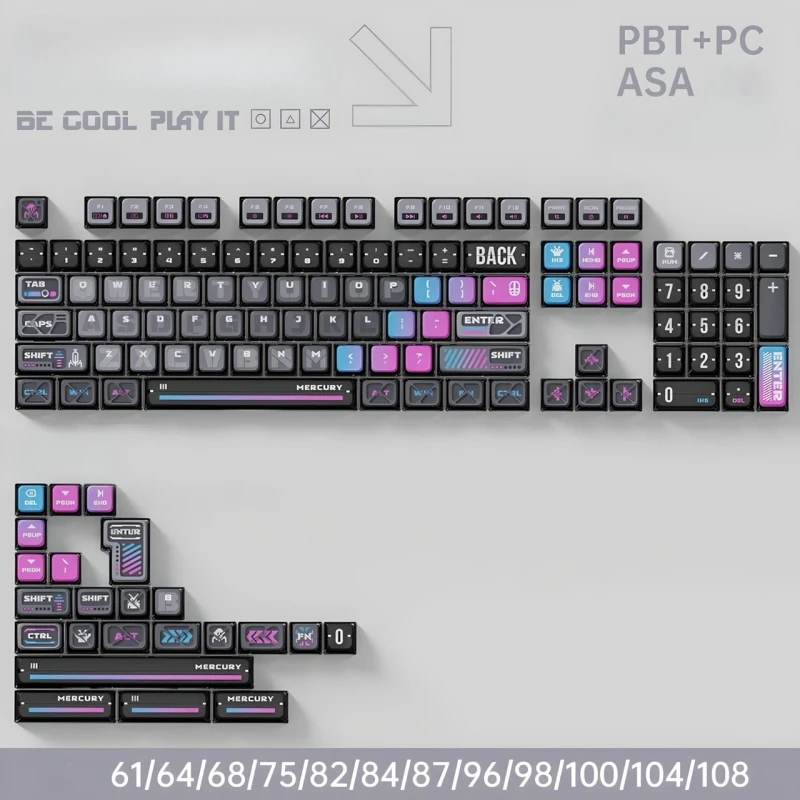 Набор кейкапов GravaStar Cyberpunk для клавиатур, 129 штук Набор кейкапов GravaStar Cyberpunk для клавиатур, 129 штук