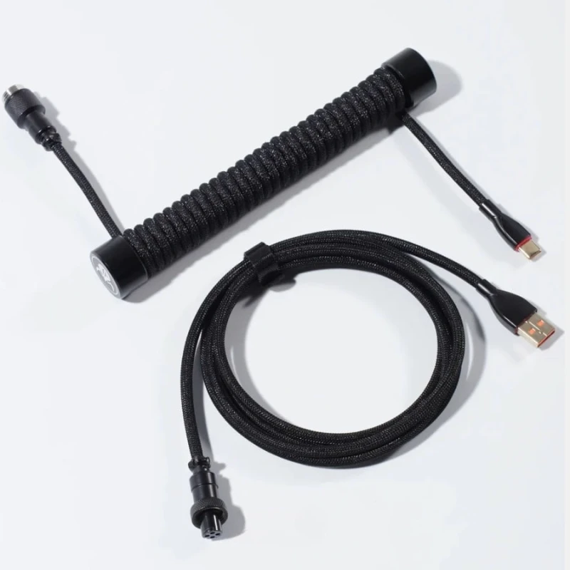 USB-кабель GravaStar Coiled Aviator - чорний