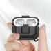 Захисний удароміцний чохол для навушників AirPods 4 з карабіном та засувкою, чорний