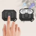 Захисний удароміцний чохол для навушників AirPods 4 з карабіном та засувкою, чорний