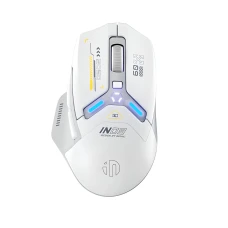 Миша ігрова Inphic IN9 Upgrade з комбінованим підключенням, RGB, 12000 DPI, біло-сірий