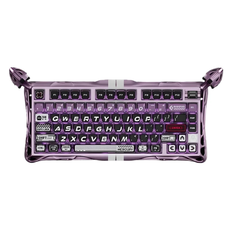 Клавіатура ігрова GravaStar Mercury V75 Pro дротова з магнітними перемикачами - Iron Purple
