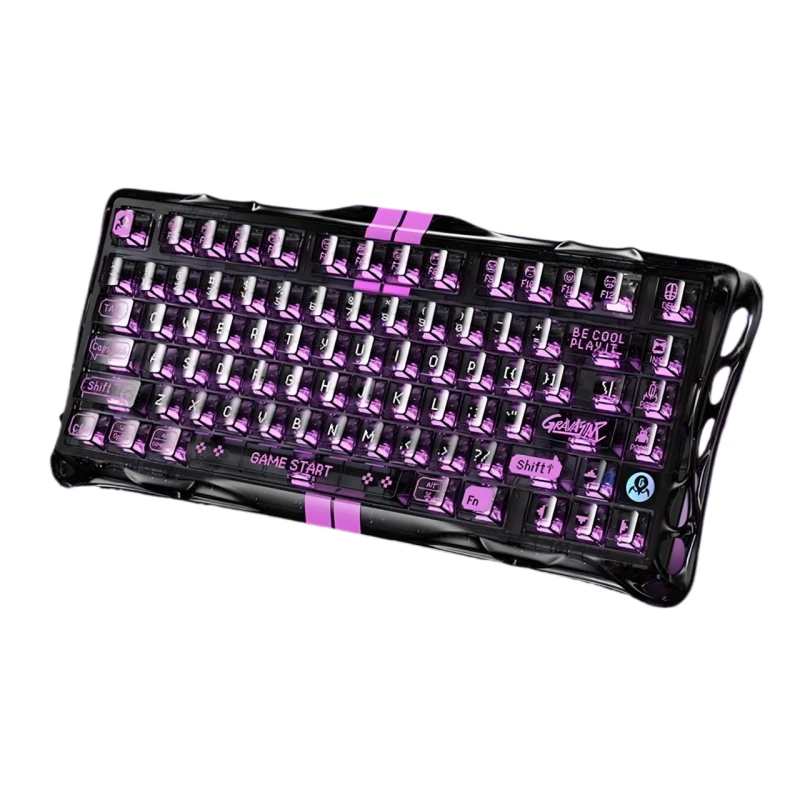 Клавіатура ігрова GravaStar Mercury V75 Lite дротова з магнітними перемикачами - Transparent Black