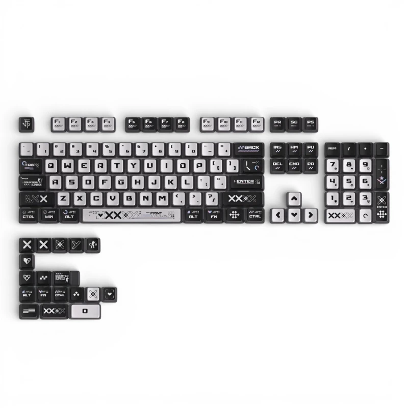 Набір кейкапів Printstream для механічних клавіатур, PBT+PC, OEM-профіль, повнорозмірний, 122 клавіши