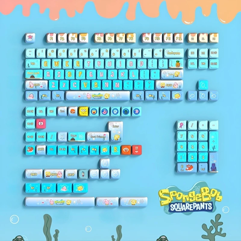 Набір кейкапів SpongeBob SquarePants для клавіатур, 148 штук