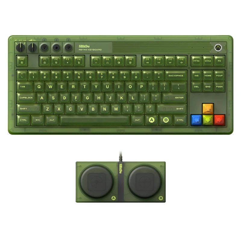 Механічна клавіатура 8BitDo Retro 87 з RGB-підсвіткою, комбінованим під'єднанням, Xbox Edition