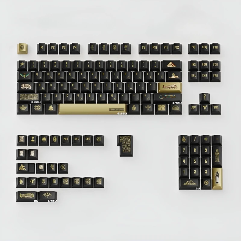 Комплект PBT-кейкапів "Gateron: Єгипетський Фараон R2" для клавіатур, 129 штук