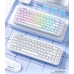 Клавіатура Mofii Pearl SK-711 з комбінованим підключенням, RGB підсвіткою та силіконовою підставкою під зап'ястя - Pearl white