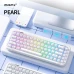 Клавіатура Mofii Pearl SK-711 з комбінованим підключенням, RGB підсвіткою та силіконовою підставкою під зап'ястя - Pearl white