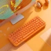 Клавіатура Mofii Pearl SK-711 з комбінованим підключенням, RGB підсвіткою та силіконовою підставкою під зап'ястя - Hermes orange