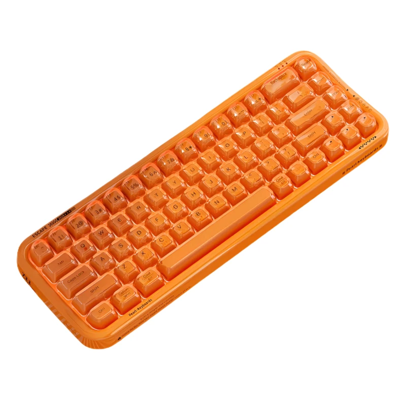 Клавіатура Mofii Pearl SK-711 з комбінованим підключенням, RGB підсвіткою та силіконовою підставкою під зап'ястя - Hermes orange
