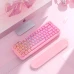 Клавіатура Mofii Pearl SK-711 з комбінованим підключенням, RGB та силіконовою підставкою під зап'ястя - Cherry blossom pink