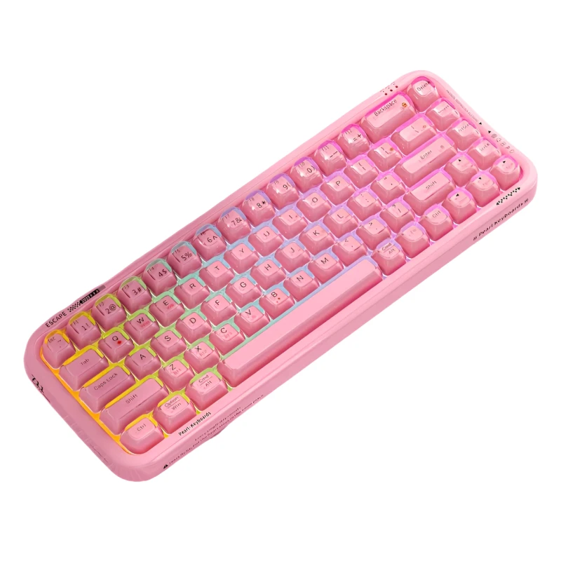 Клавіатура Mofii Pearl SK-711 з комбінованим підключенням, RGB та силіконовою підставкою під зап'ястя - Cherry blossom pink