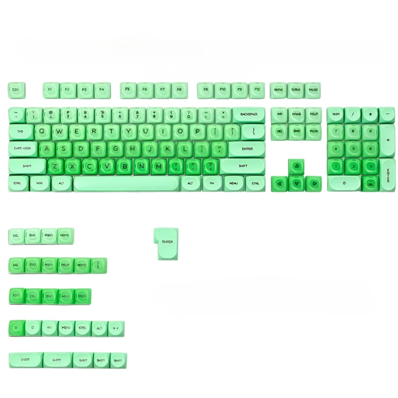 Комплект кейкапів XVX Green Jelly для клавіатури, 132 штуки
