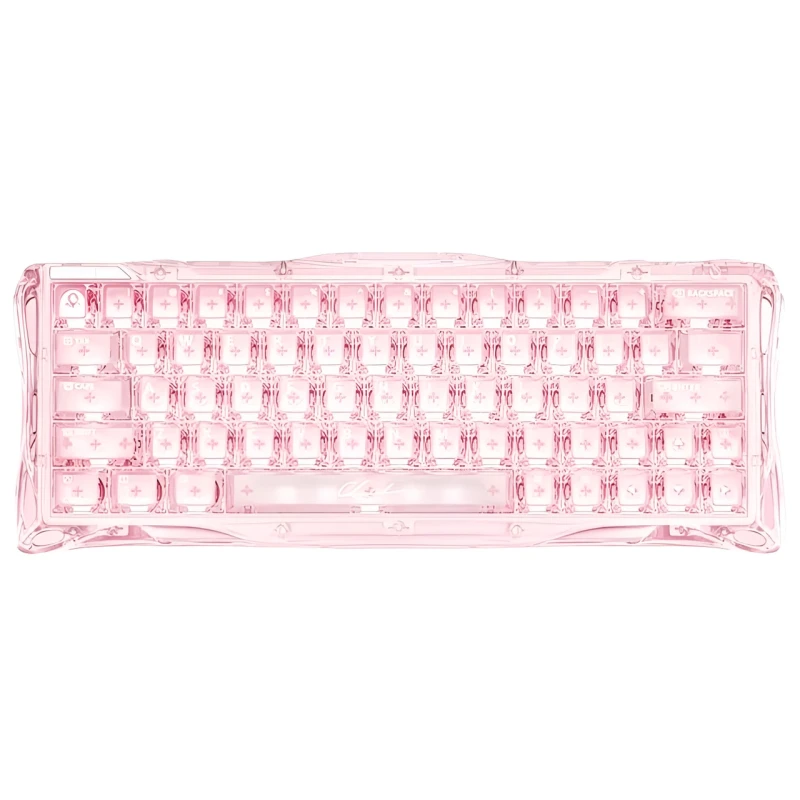 Клавіатура ігрова дротова GravaStar Mercury V60 - Crystal Rose