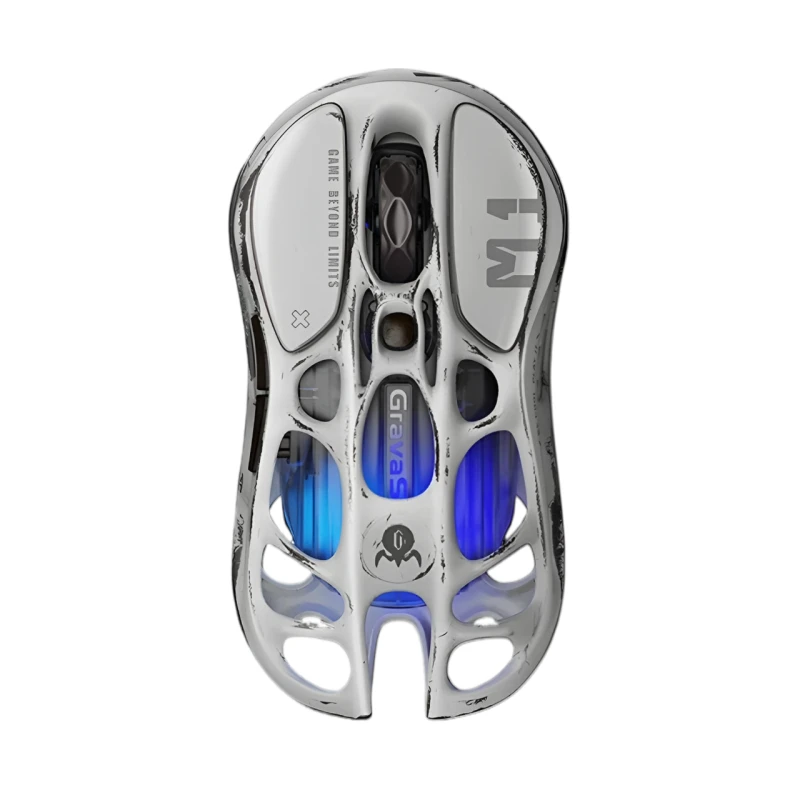 Ігрова миша GravaStar Mercury M1 Pro з комбінованим підключенням, RGB, 26000DPI, Battle Worn Edition-Silver Mist